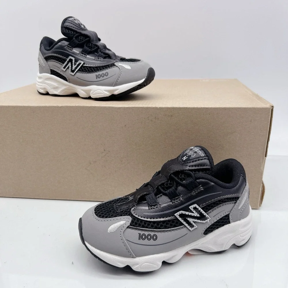 New Balance 1000 Bungee Lace Sneaker Black Gray Lace Up Size US 8.5